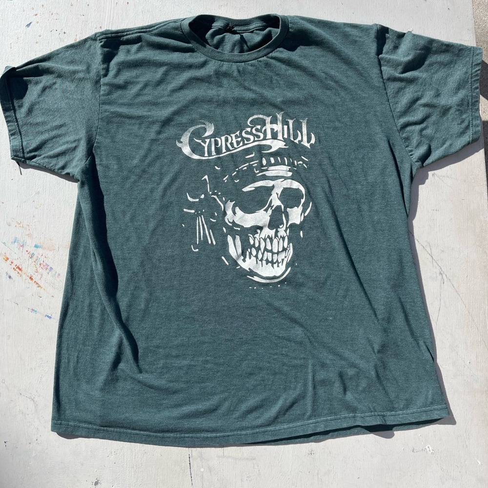 Men's Cypress Hill T-Shirt Green Spell-Out 2XL Rap Hip Hop Y2K 90s VATO Mexico